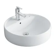 Chậu rửa mặt dương bàn đá tròn 1 lỗ Inax LL-294VFC/BW1