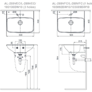 Chậu rửa mặt treo tường chân lửng Inax L-289V+L-288VC