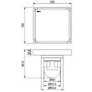 Ga thoát sàn 12*12cm phi 90 Inax FDV-12F