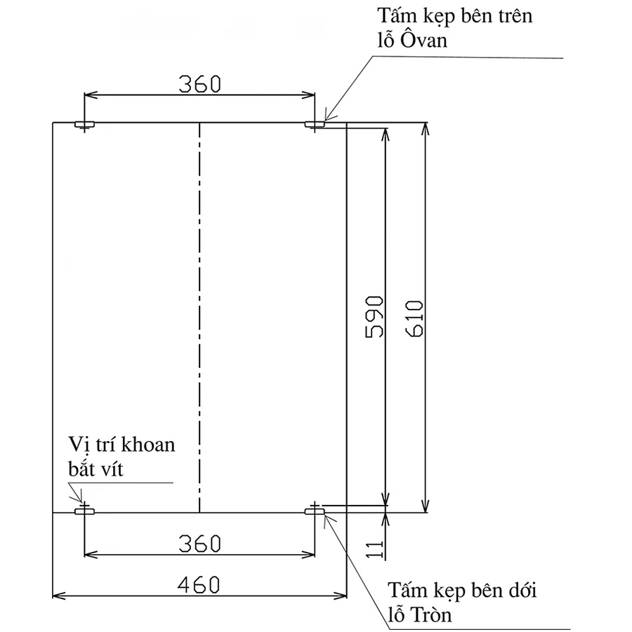 Gương chữ nhật đứng Inax KF-4560VA 45x60cm