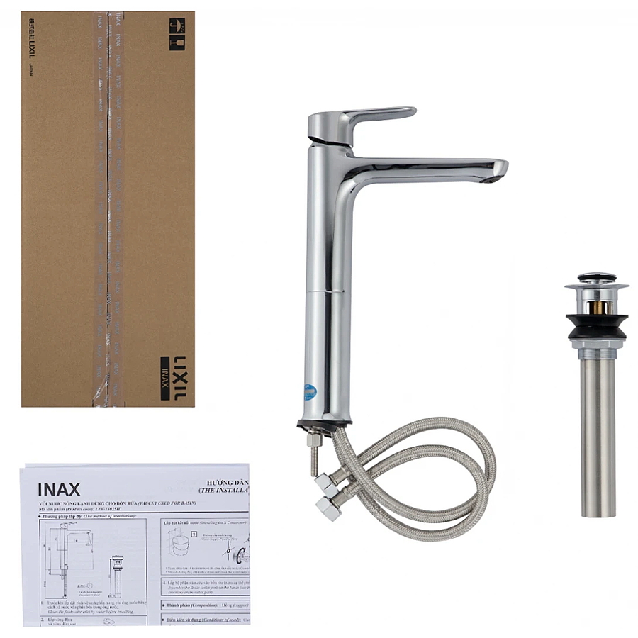 Vòi Chậu Rửa Mặt 1 Chân Cao Inax LFV-1402SH