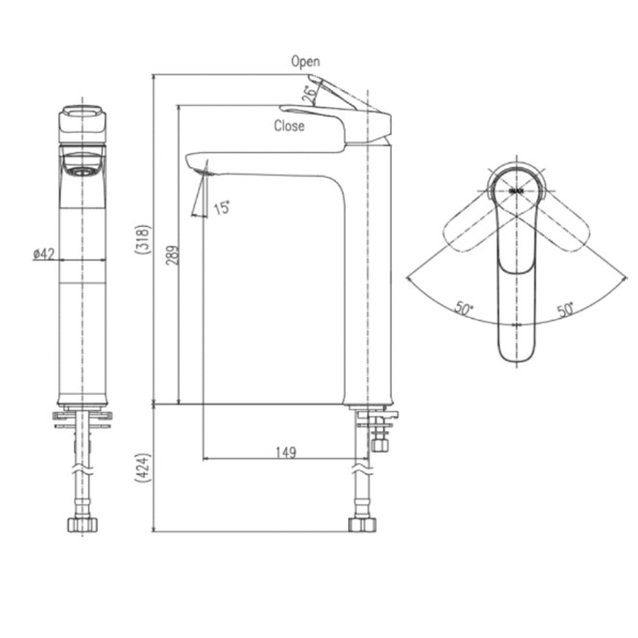 Vòi chậu rửa mặt 1 đường nước lạnh thân cao Inax LFV-22SH