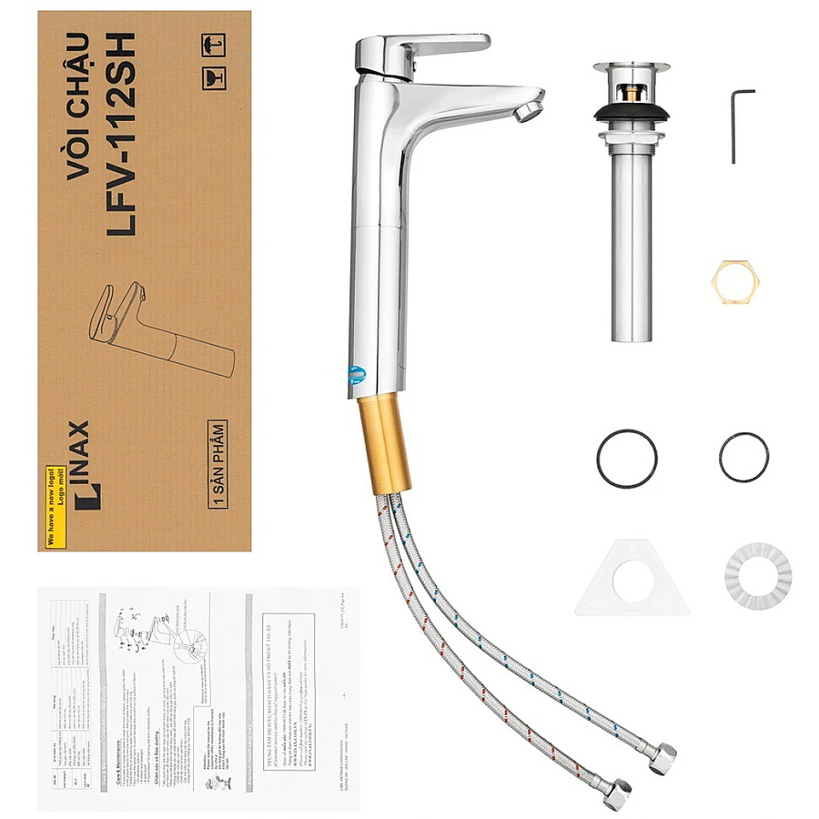 Vòi Chậu Rửa Mặt Nóng Lạnh Cao Inax LFV-112SH