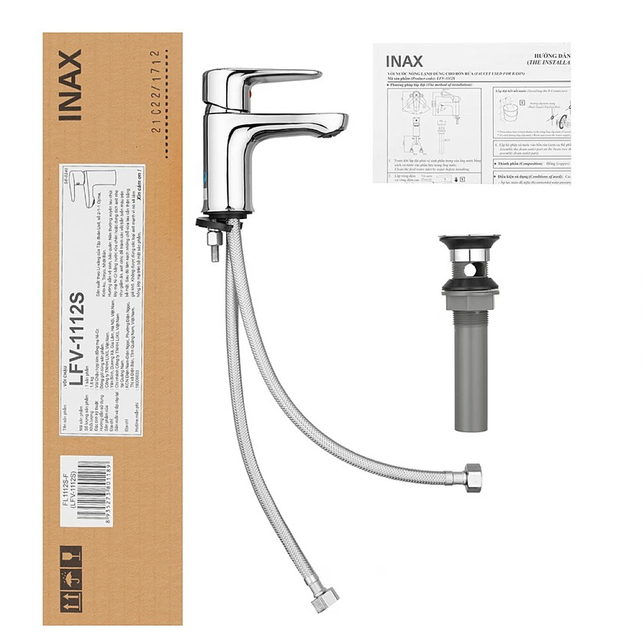 Vòi Chậu Rửa Mặt Nóng Lạnh Inax LFV-1112S