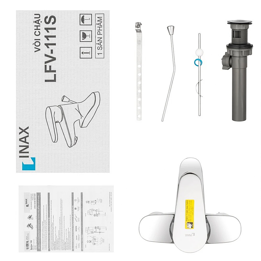 Vòi Chậu Rửa Mặt Nóng Lạnh Inax LFV-111S