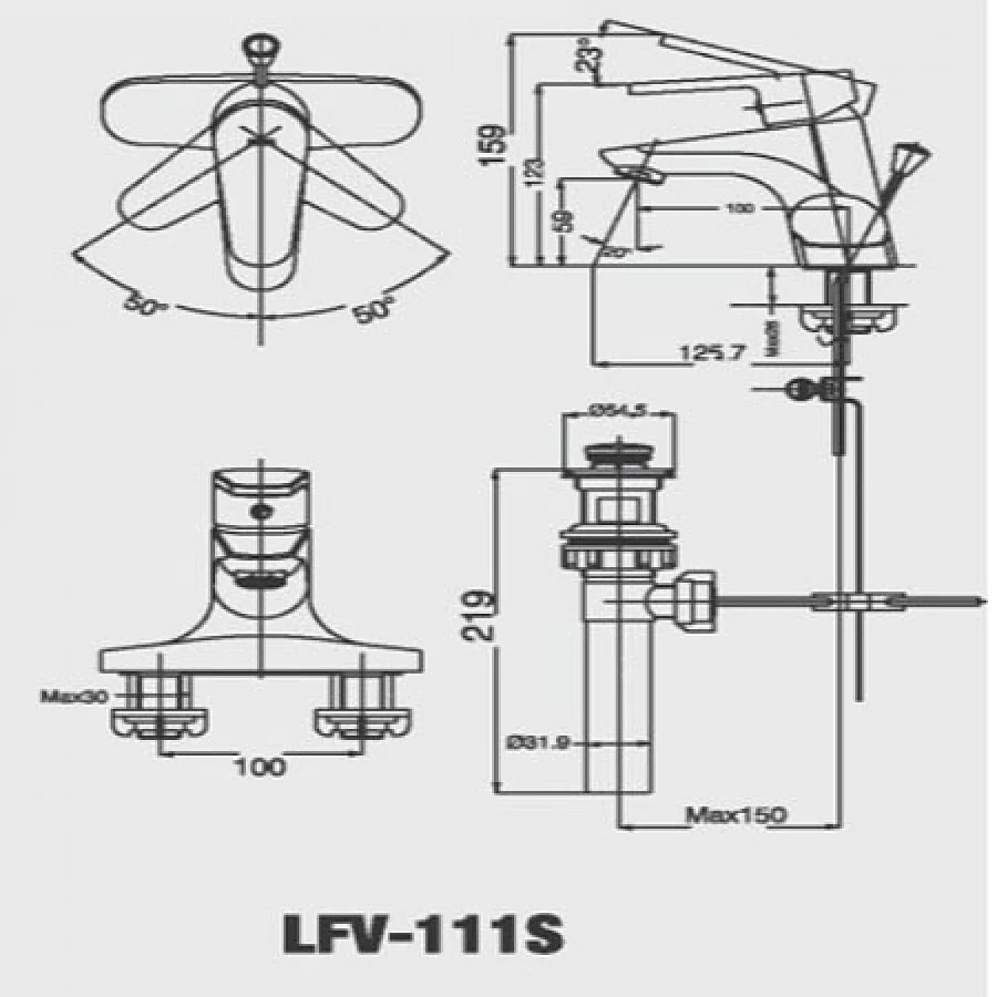 Vòi Chậu Rửa Mặt Nóng Lạnh Inax LFV-111S