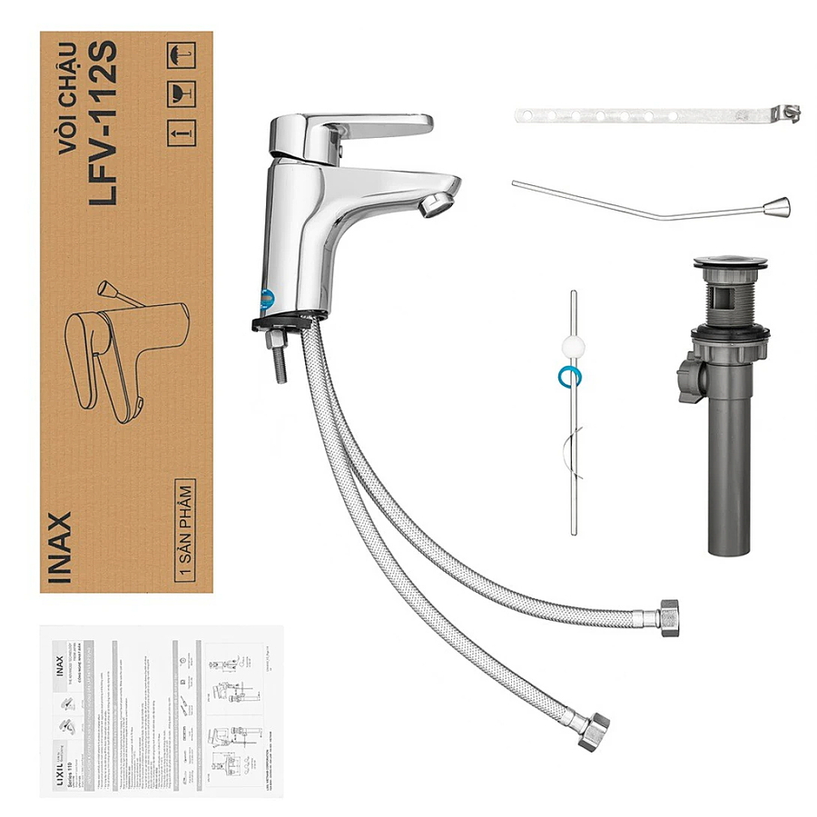 Vòi Chậu Rửa Mặt Nóng Lạnh Inax LFV-112S