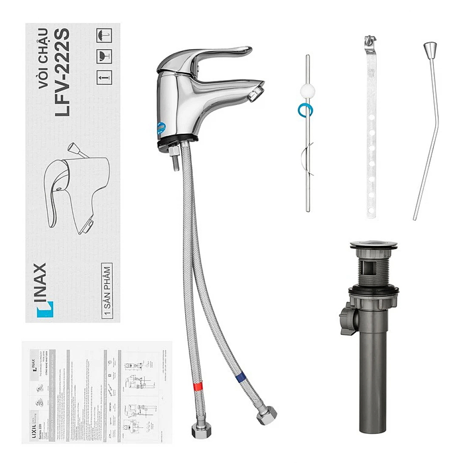 Vòi Chậu Rửa Mặt Nóng Lạnh Inax LFV-222S