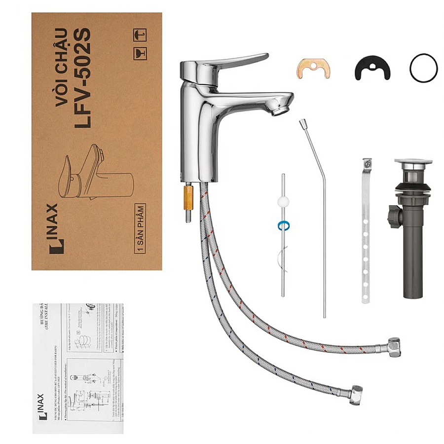 Vòi Chậu Rửa Mặt Nóng Lạnh Inax LFV-502S