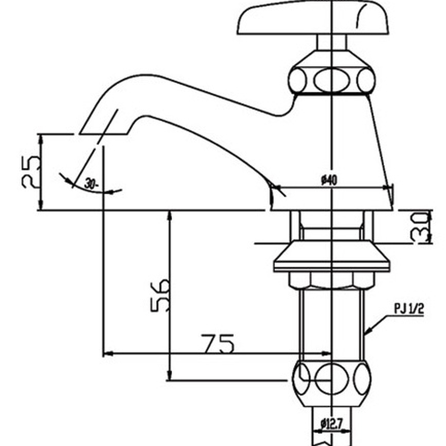 Vòi lavabo 1 đường nước lạnh Inax LF-1P (bỏ mẫu)
