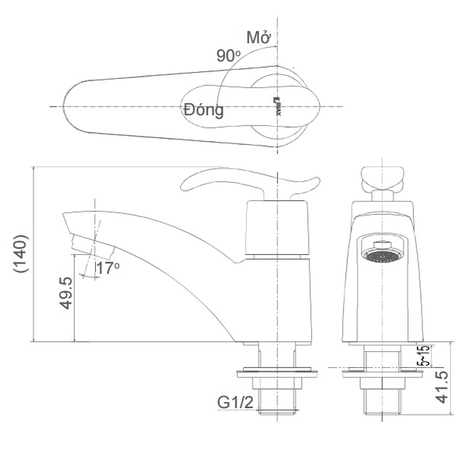 Vòi Lavabo 1 Đường Nước Lạnh Inax LFV-11AP