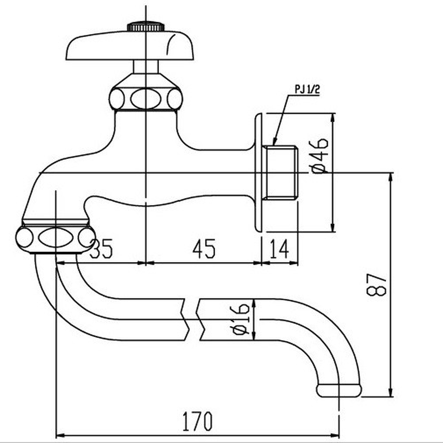 Vòi nước lạnh gắn tường Inax LF-12-13