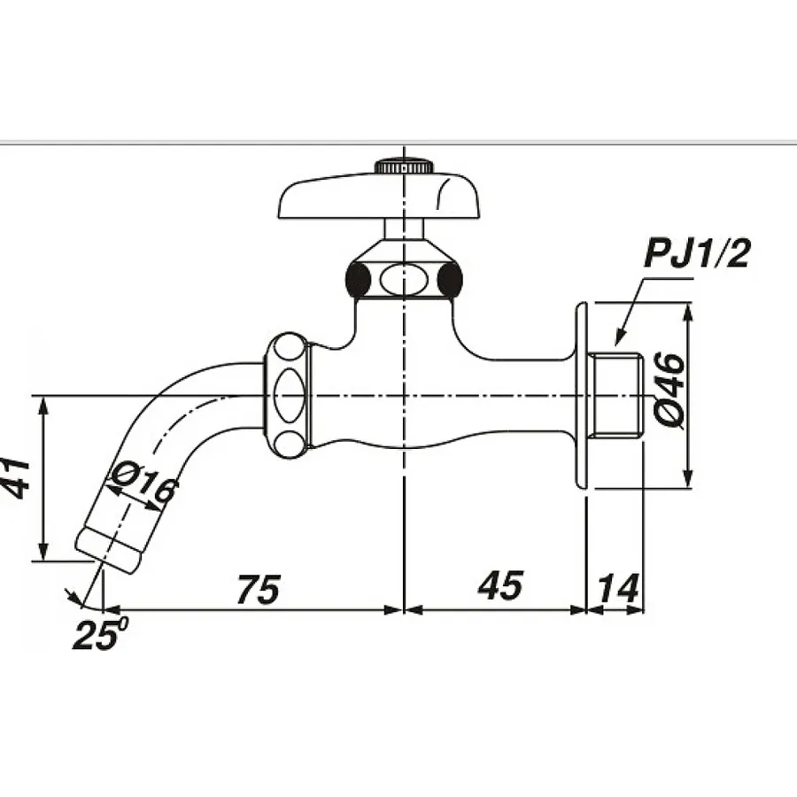 Vòi rửa gắn tường nước lạnh Inax LF-7R-13