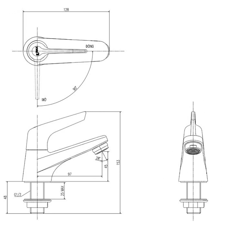 Vòi rửa mặt 1 đường nước lạnh Inax LFV-17