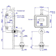 Van Tiểu Cảm Ứng Âm Tường Inax OKUV-30SM Dùng Pin Điện