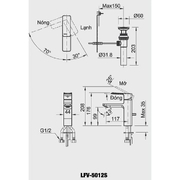 Vòi Chậu Rửa Mặt 1 Lỗ Nóng Lạnh Inax LFV-5012S
