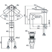 Vòi chậu rửa mặt 1 lỗ nóng lạnh Inax LFV-612S (S200)