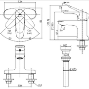 Vòi Chậu Rửa Mặt 2 Chân Nóng Lạnh Inax LFV-1111S