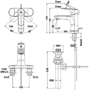 Vòi Chậu Rửa Mặt 2 Chân Nóng Lạnh Inax LFV-1401S