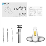 Vòi chậu rửa mặt 3 lỗ nóng lạnh Inax LFV-3001S
