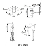 Vòi Chậu Rửa Mặt Nóng Lạnh Inax LFV-212S