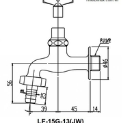 Vòi Gạt Nước Lạnh Treo Tường Inax LF-15G-13(JW)