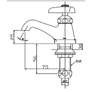 Vòi lavabo 2 đường nước lạnh Inax LF-1