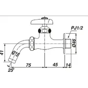 Vòi rửa gắn tường nước lạnh Inax LF-7R-13