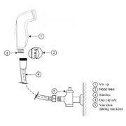 Vòi xịt vệ sinh Inox Inax CFV-105MM