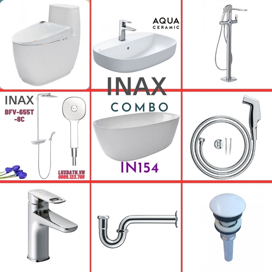 Combo thiết bị vệ sinh Inax IN154 S600 (9121)