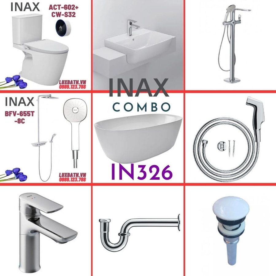 Combo thiết bị vệ sinh Inax IN326 S26 (9081)