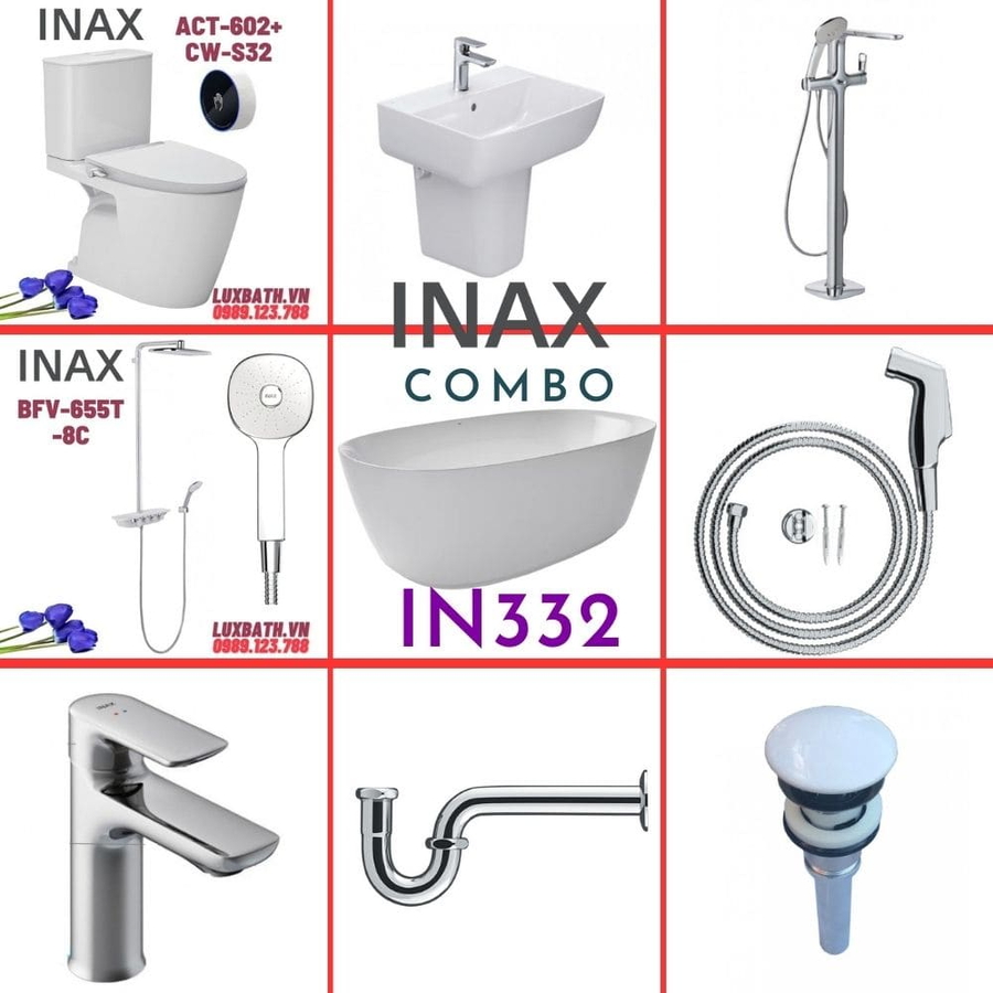 Combo thiết bị vệ sinh Inax IN332 S26 (9075)