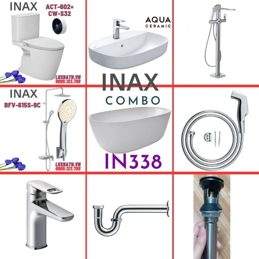 Combo thiết bị vệ sinh Inax IN338 S26 (9069)
