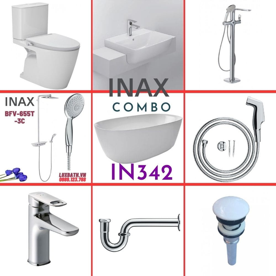 Combo thiết bị vệ sinh Inax IN342 S26 (9065)
