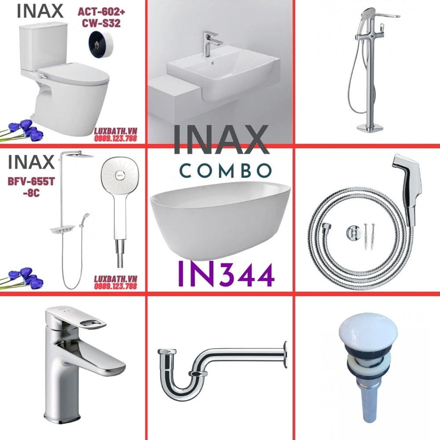 Combo thiết bị vệ sinh Inax IN344 S26 (9063)