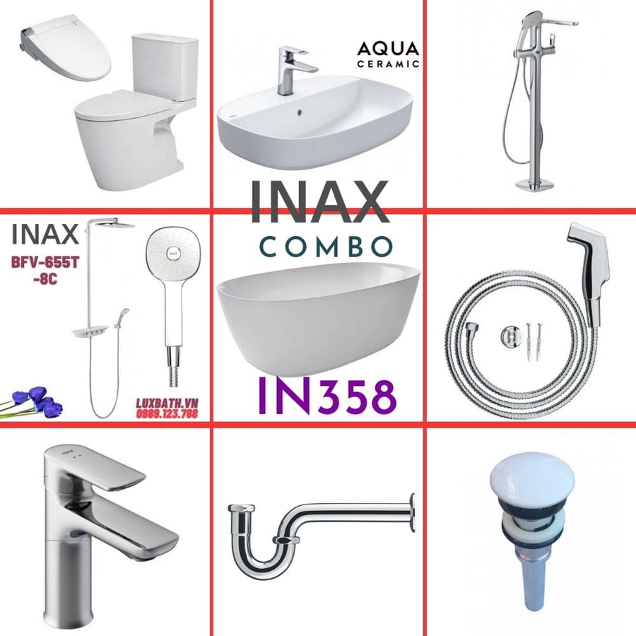 Combo thiết bị vệ sinh Inax IN358 S26 (9049)