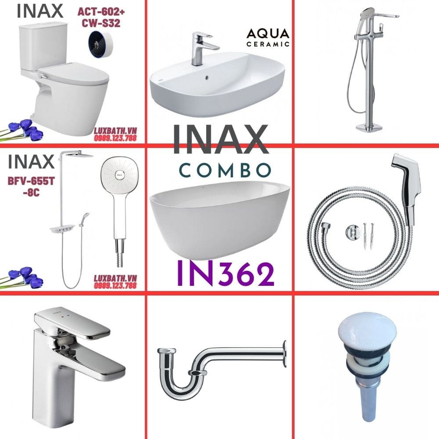 Combo thiết bị vệ sinh Inax IN362 S26 (9045)