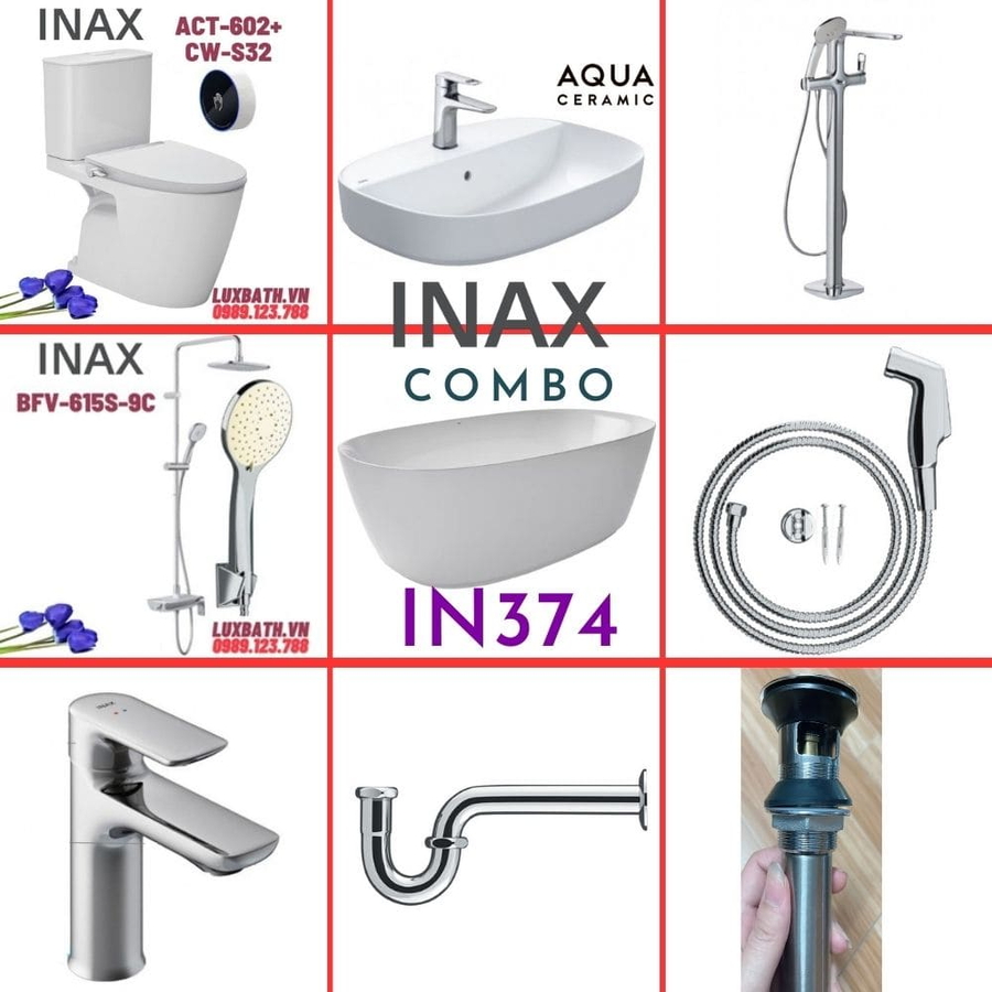 Combo thiết bị vệ sinh Inax IN374 S26 (9033)