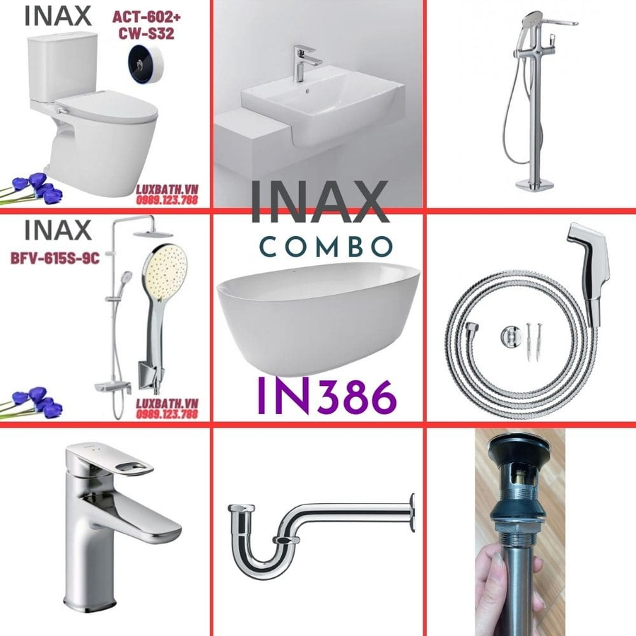 Combo thiết bị vệ sinh Inax IN386 S26 (9021)