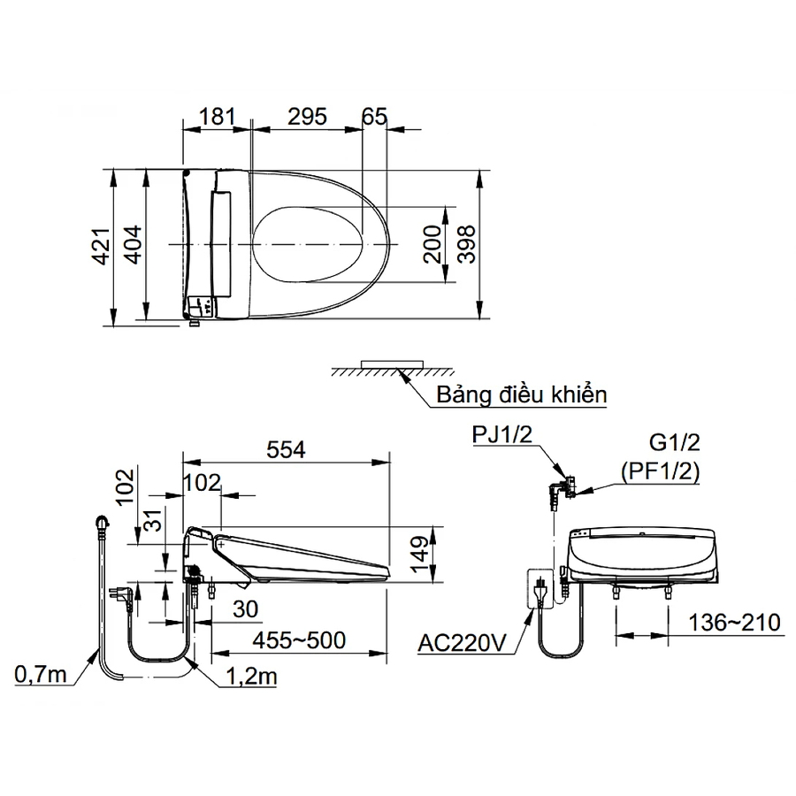 Nắp bàn cầu điện tử Inax CW-KA22AVN