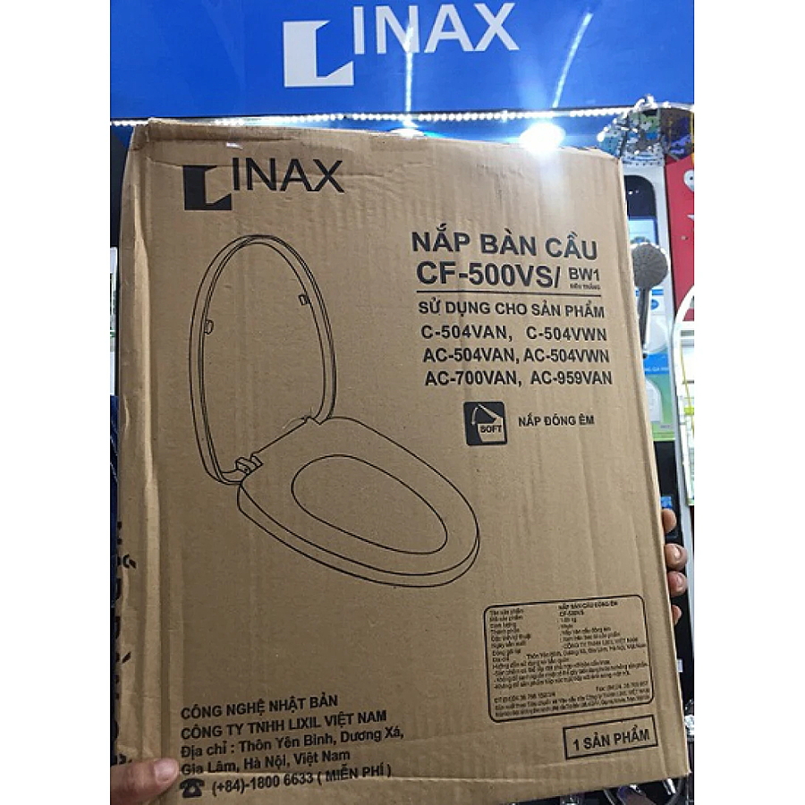 Nắp bồn cầu đóng êm Inax CF-500VS (Dùng cho bồn cầu C504,AC969,AC959)