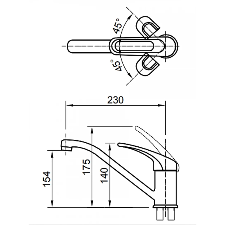 Vòi chậu rửa bát nóng lạnh Inax SFV-112S