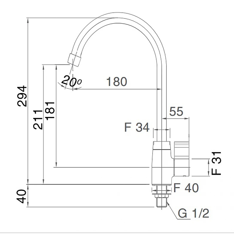 Vòi rửa bát lạnh gắn chậu Inax SFV-21