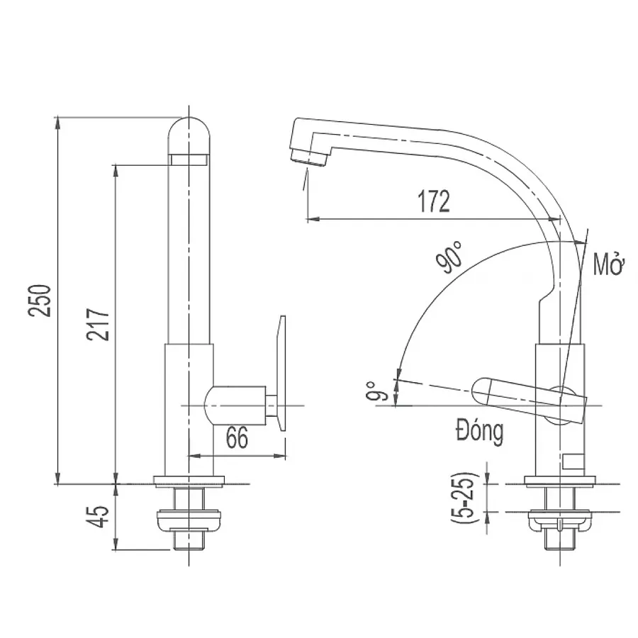 Vòi rửa bát lạnh gắn chậu Inax SFV-29