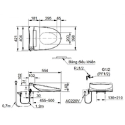 Nắp bàn cầu điện tử Inax CW-KA22AVN