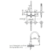 Sen gắn bồn tắm Inax BFV-7000B (Lắp trên thành bồn)