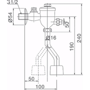 Van xả tiểu nam nhấn ống cong INAX UF-6V