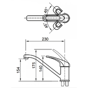 Vòi chậu rửa bát nóng lạnh Inax SFV-112S