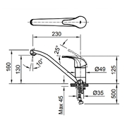 Vòi rửa bát nóng lạnh Inax SFV-302S