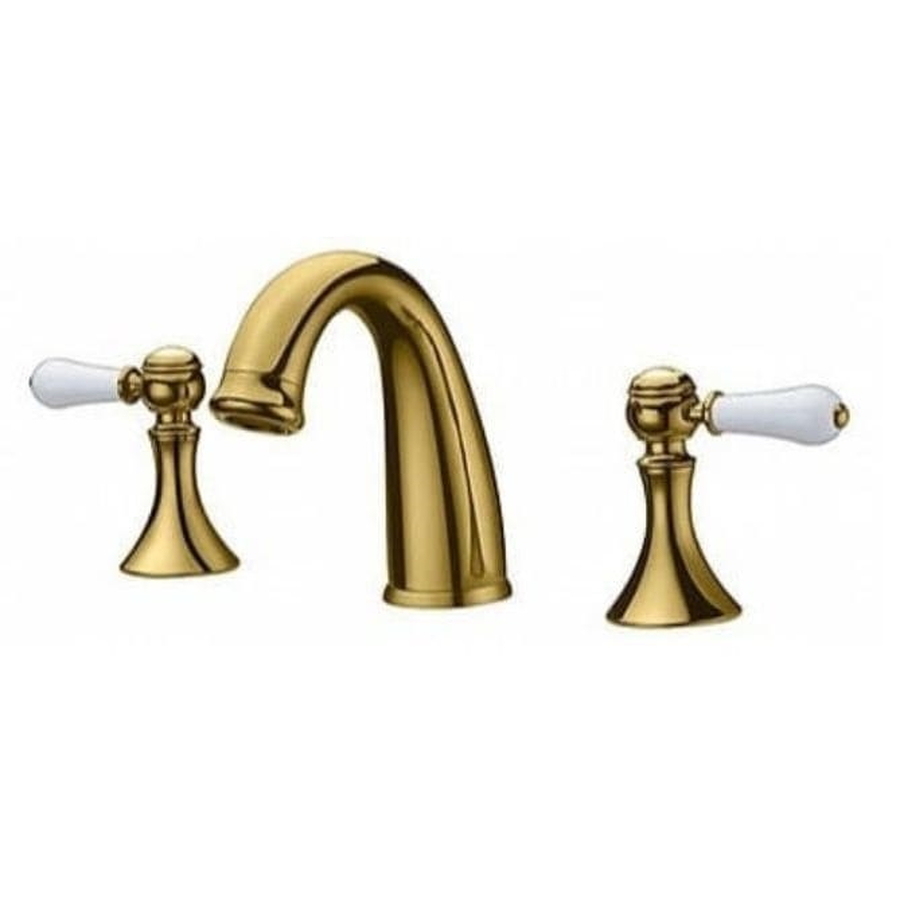 Vòi chậu lavabo nóng lạnh 3 Lỗ mạ vàng Clara CF-68359G